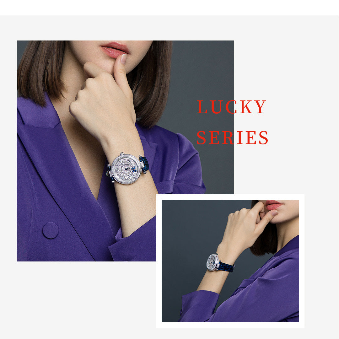 TIELBO Luxury Quartz Women's Watch Zircon Butterfly Dial Wristwatch for Ladies TC819