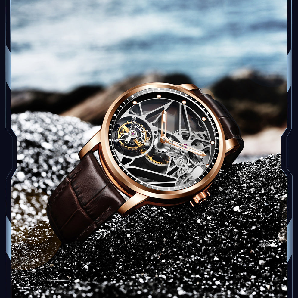 Haofa Luxury Skeleton 7 Clock Tourbillon Watch 1925B