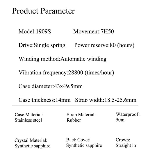 Haofa 1909S Men‘s Automatic Winding Watches Full Diamond Stainless Steel Case