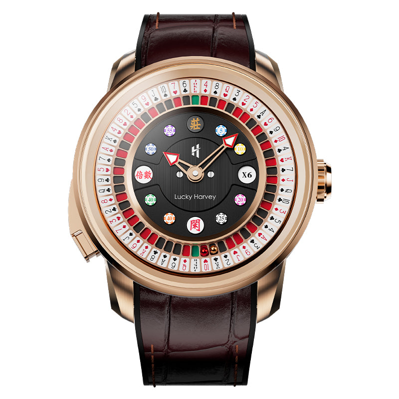 Lucky Harvey Poker Roulette Game Dial Mechanical Mens Watch Automatic Movement Sapphire Funny