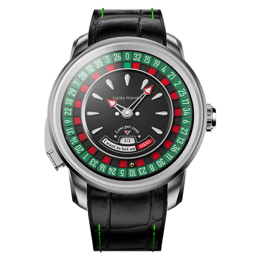 Lucky Harvey Automatic Mechanical Watches for Men European Roulette Game Dial