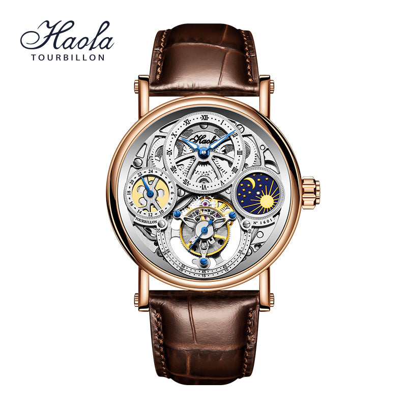 Haofa 1601 Skeleton GMT CNC Engraving Tourbillon 28800