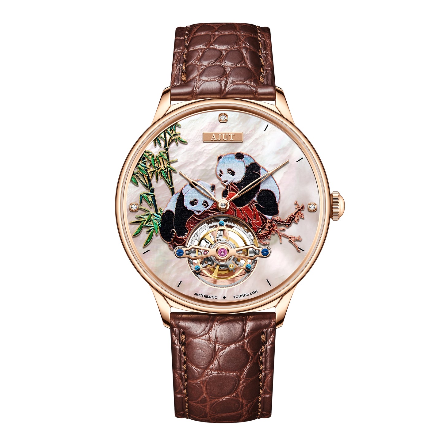 AJUT Tourbillon Watch Lively 3D Printed Panda Dial