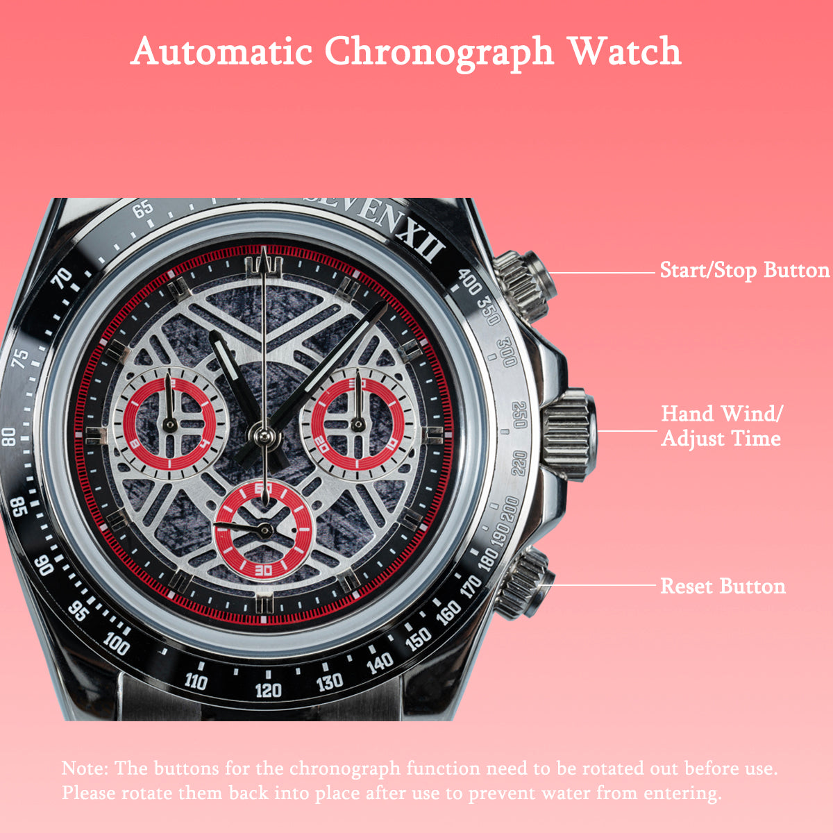 SEVENXII Day tona Chronograph Sapphire Automatic Chronograph Mechanical Watch for Men Waterproof Casual