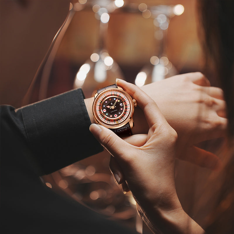 Lucky Harvey Poker Roulette Game Dial Mechanical Mens Watch Automatic Movement Sapphire Funny