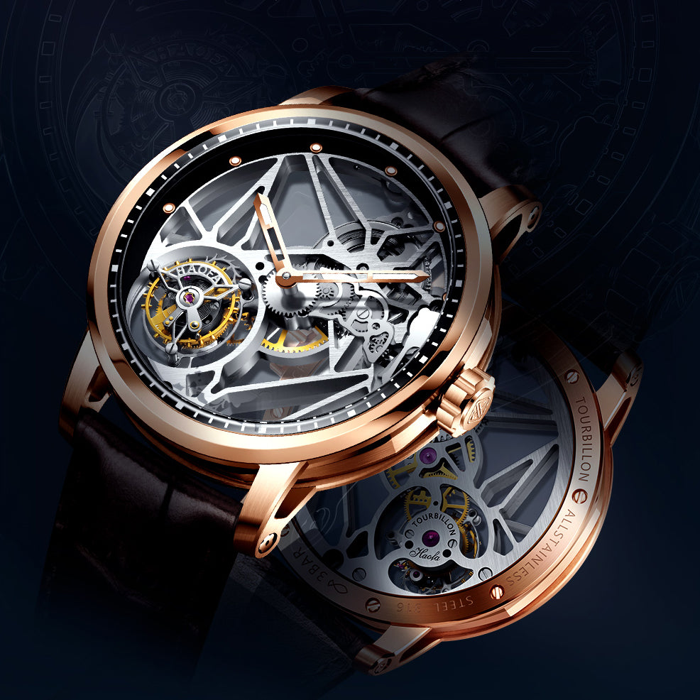 Haofa Luxury Skeleton 7 Clock Tourbillon Watch 1925B