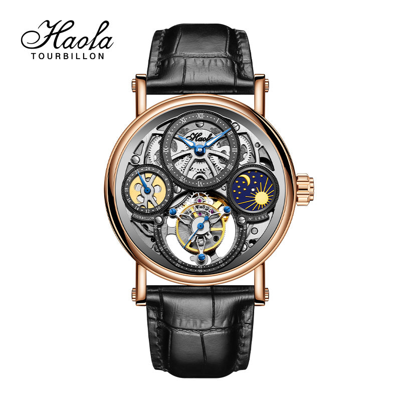 Haofa 1601 Skeleton GMT CNC Engraving Tourbillon 28800