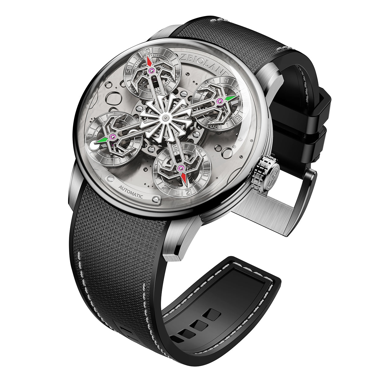 ZBIOLAND Space Station Automatic Mechanical Watches for Men Sun Stars Luminous Charm 1003
