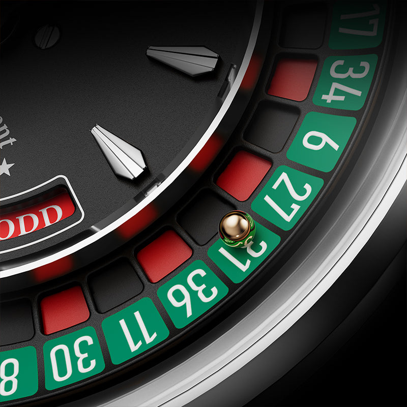 Lucky Harvey Automatic Mechanical Watches for Men European Roulette Game Dial