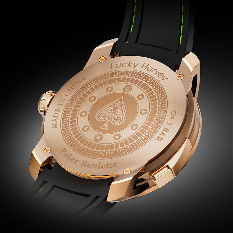 Lucky Harvey Poker Roulette Game Dial Mechanical Mens Watch Automatic Movement Sapphire Funny