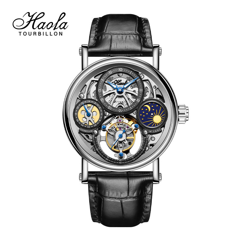 Haofa 1601 Skeleton GMT CNC Engraving Tourbillon 28800