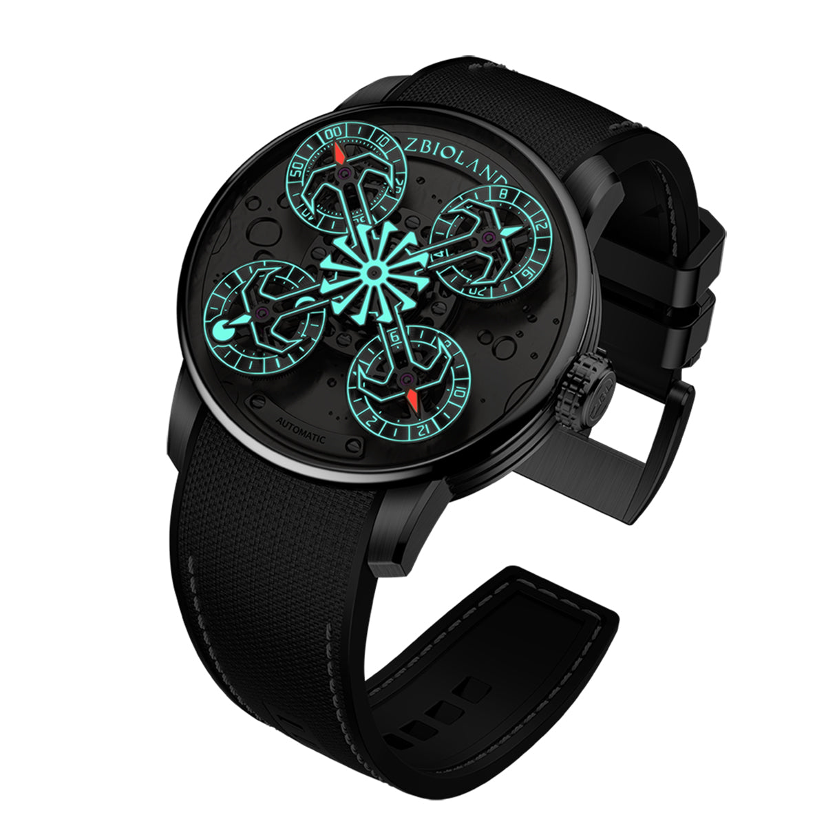 ZBIOLAND Space Station Automatic Mechanical Watches for Men Sun Stars Luminous Charm 1003