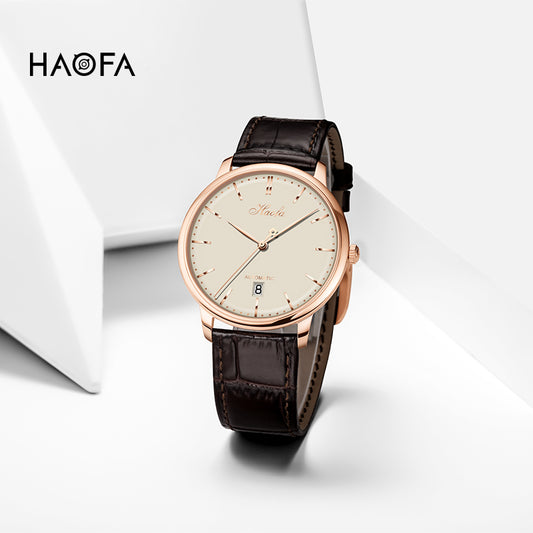 Haofa Ultra-thin Automatic Mechanical Watch for Men Calendar Waterproof Sapphire Watches 1606