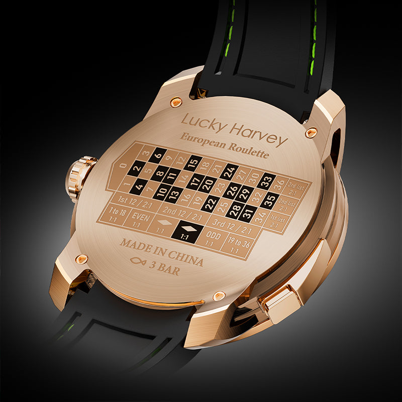 Lucky Harvey Automatic Mechanical Watches for Men European Roulette Game Dial