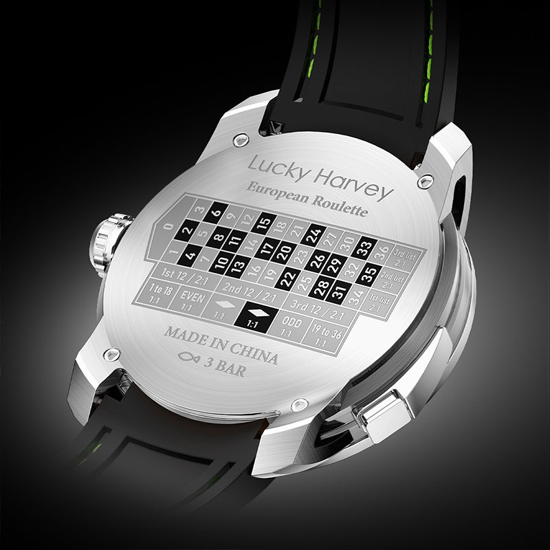 Lucky Harvey Automatic Mechanical Watches for Men European Roulette Game Dial