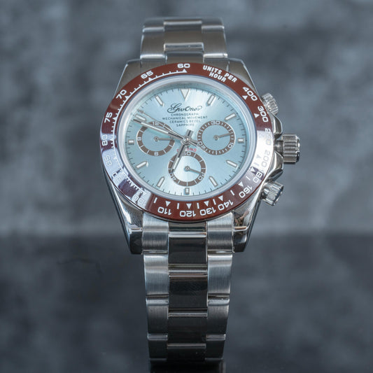 Sapphire Automatic Chronograph Mechanical Mens Watch Self-wind Waterproof Casual Watch