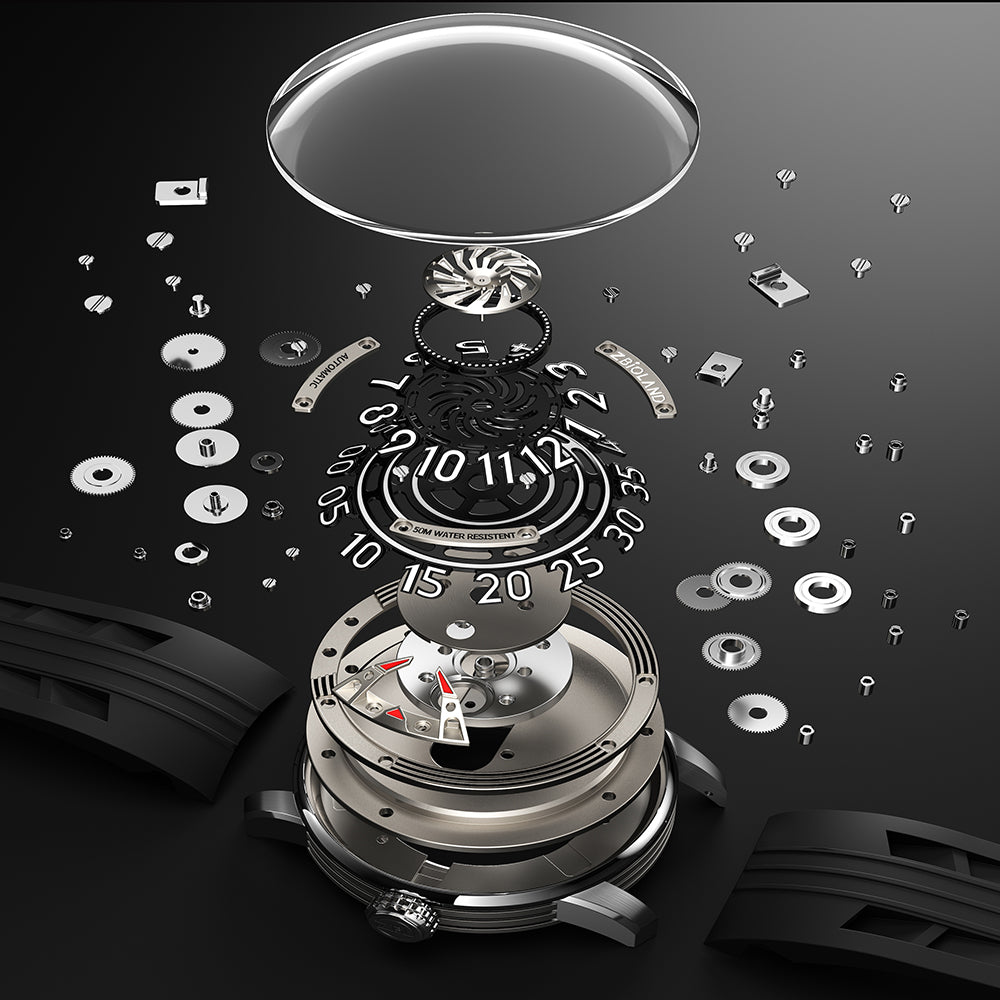 ZBIOLAND Wheel of Destiny Automatic Watch Sky-shaped Sapphire Crystal Luminous 1002