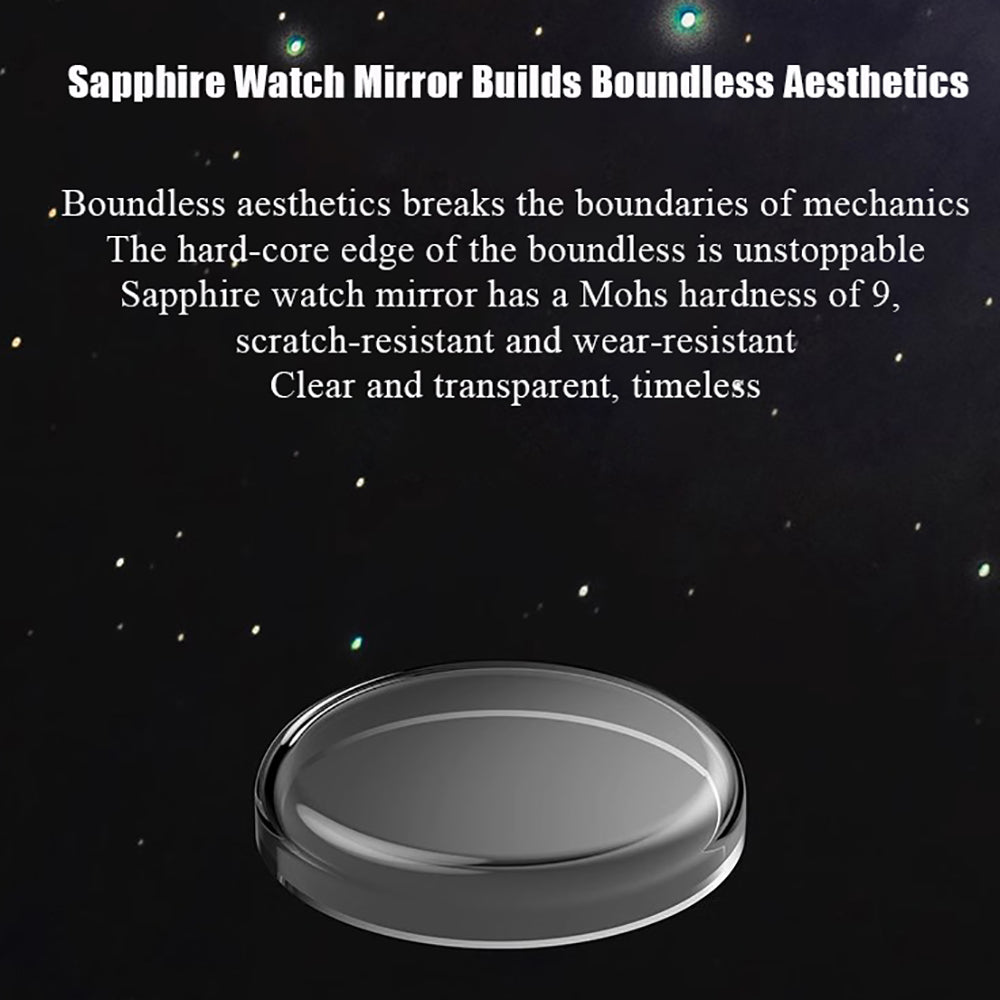 ZBIOLAND Space Star Watch Rocket Dial Sapphire Luminous Men's Wristwatch 1004