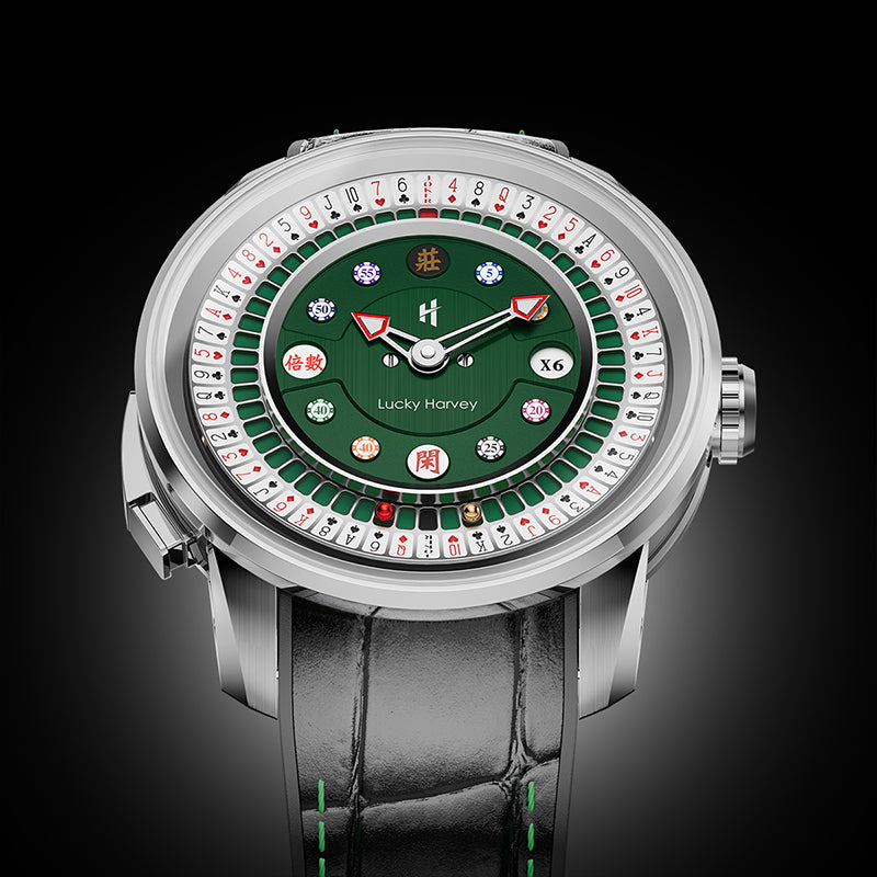 Lucky Harvey Poker Roulette Game Dial Mechanical Mens Watch Automatic Movement Sapphire Funny
