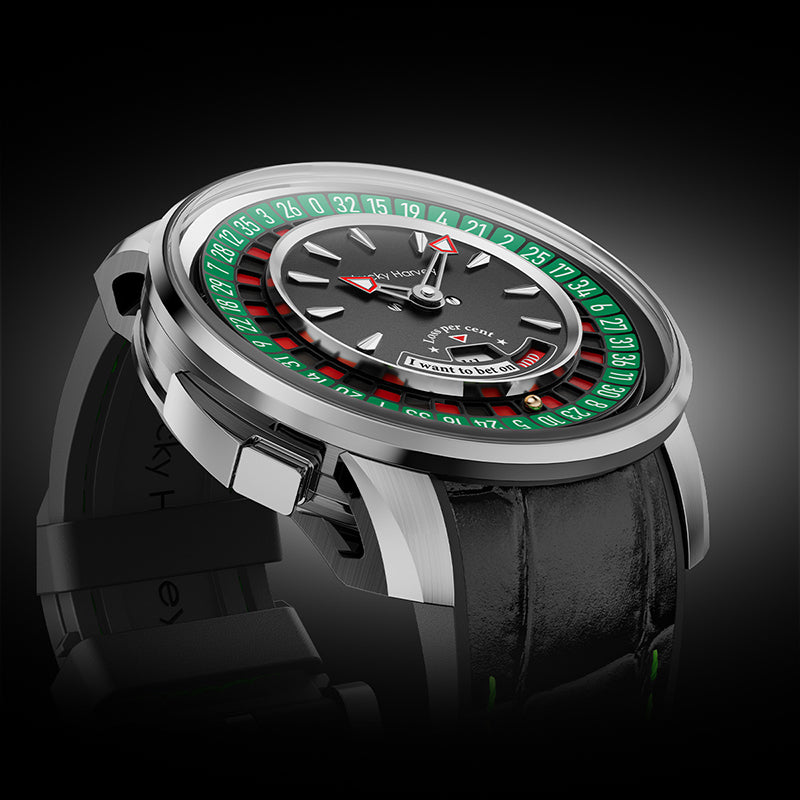 Lucky Harvey Automatic Mechanical Watches for Men European Roulette Game Dial