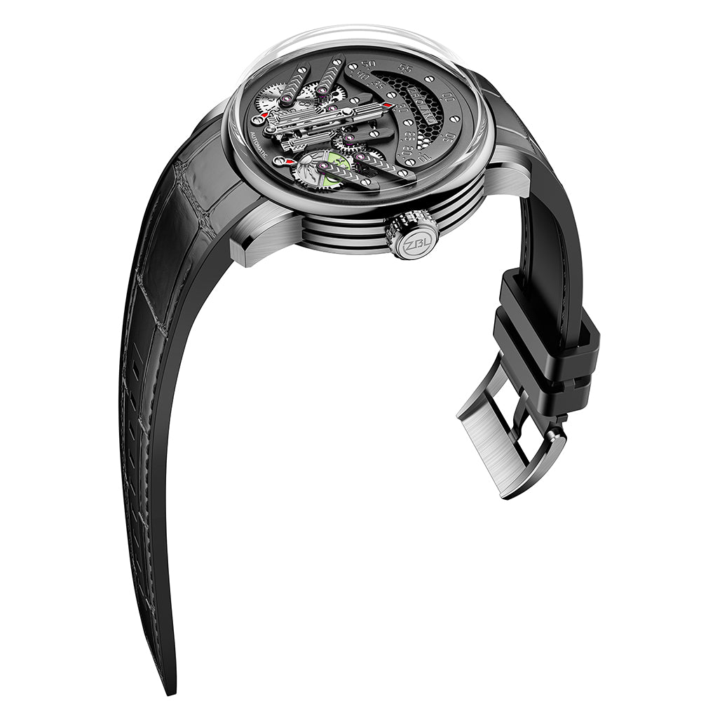 ZBIOLAND Space Star Watch Rocket Dial Sapphire Luminous Men's Wristwatch 1004