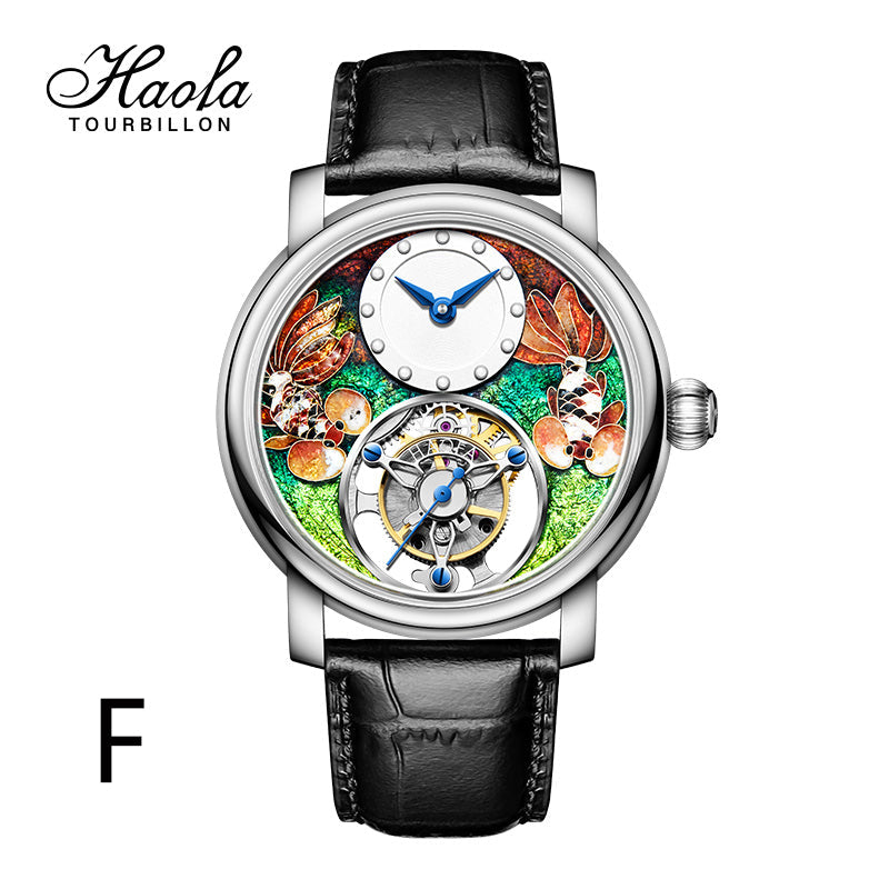 Reserve(30 days)--HAOFA Enamel (Cloisonne) Carp Tourbillon 2218