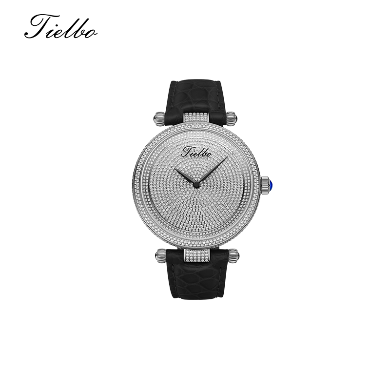 TIELBO Gypsophila Women's Watch Quartz Movement Diamond Dial Sapphire Wristwatch TC128L