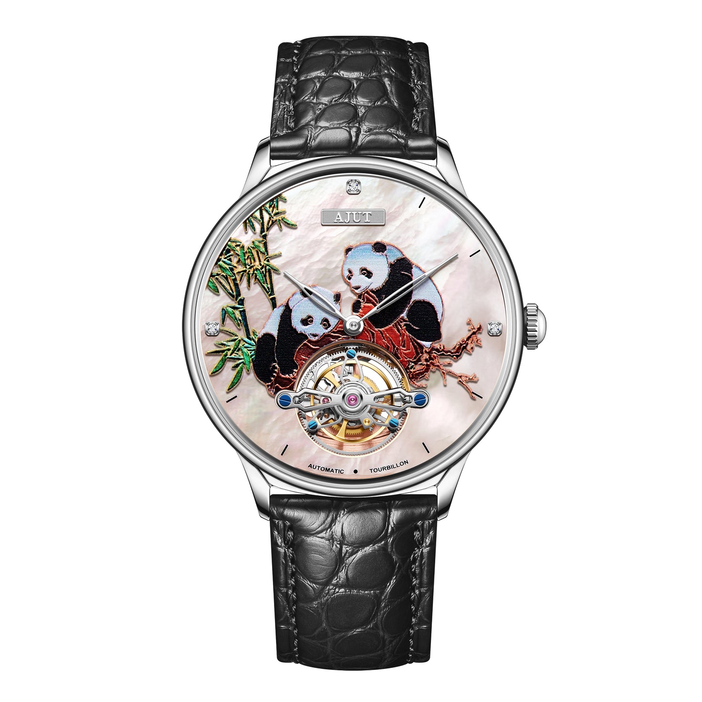 AJUT Tourbillon Watch Lively 3D Printed Panda Dial