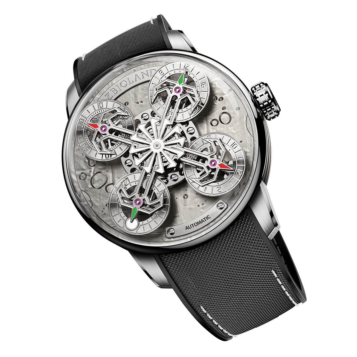 ZBIOLAND Space Station Automatic Mechanical Watches for Men Sun Stars Luminous Charm 1003