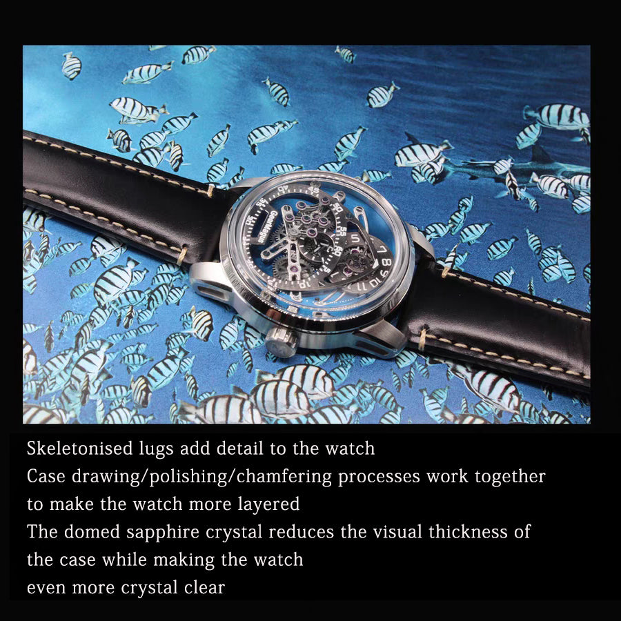 GearMagus Special-Shaped Gears Telescopic Hands Watch Swiss SW200 Automatic Movement Luminous MS03