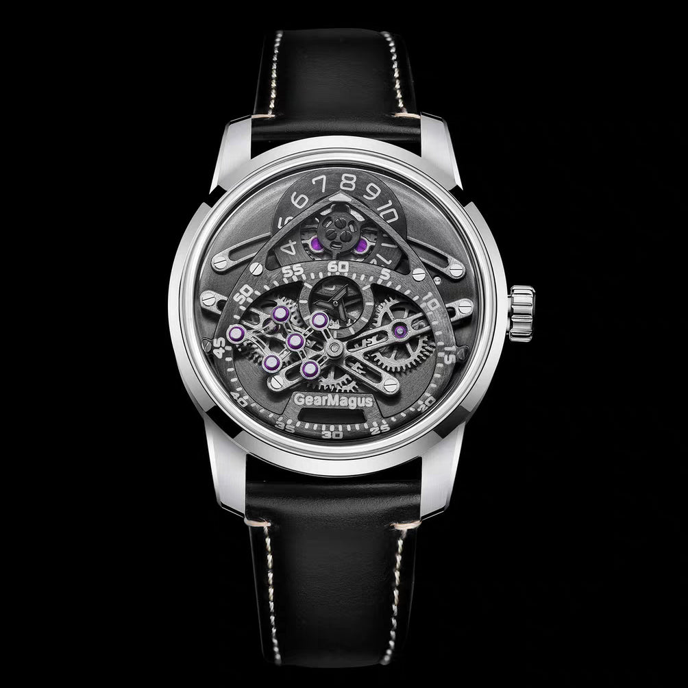GearMagus Special-Shaped Gears Telescopic Hands Watch Swiss SW200 Automatic Movement Luminous MS03