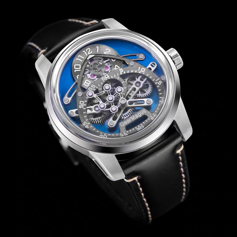 GearMagus Special-Shaped Gears Telescopic Hands Watch Swiss SW200 Automatic Movement Luminous MS03