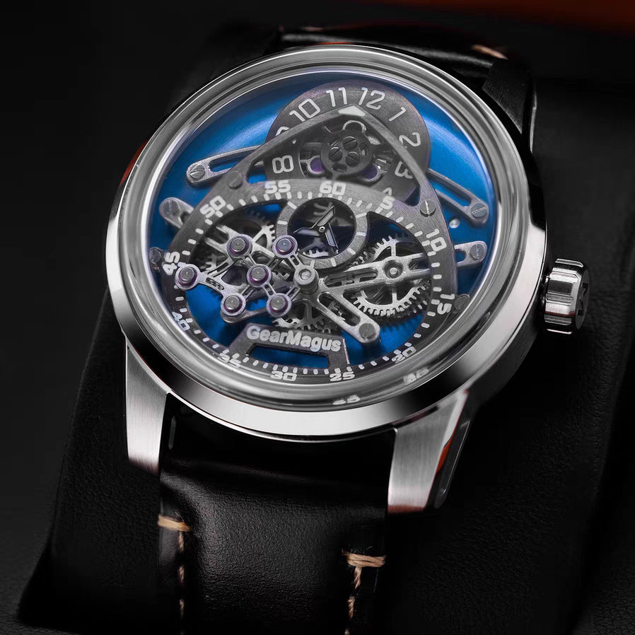 GearMagus Special-Shaped Gears Telescopic Hands Watch Swiss SW200 Automatic Movement Luminous MS03