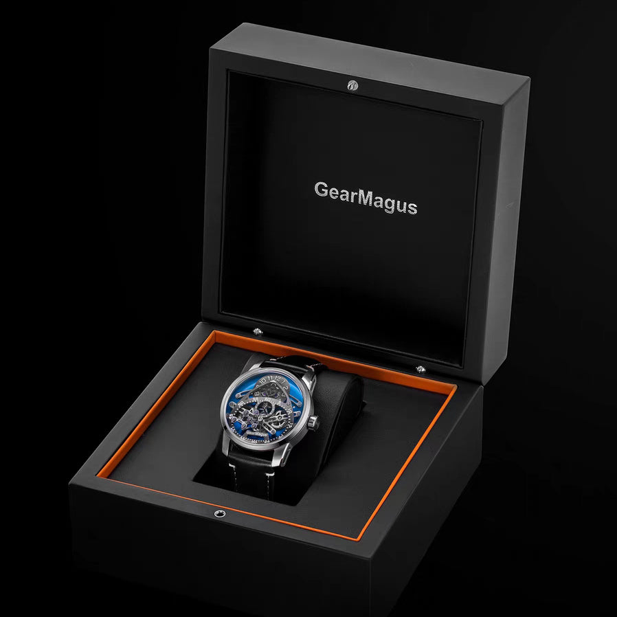 GearMagus Special-Shaped Gears Telescopic Hands Watch Swiss SW200 Automatic Movement Luminous MS03