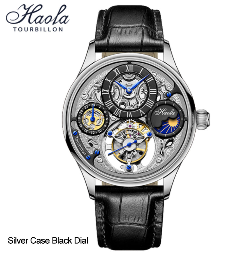 Haofa GMT Day And Night Tourbillon Movement Watch 1035 Top Finish Case