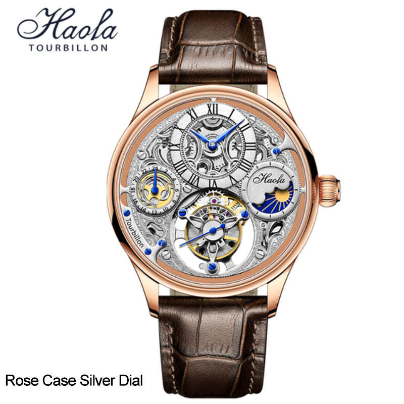 Haofa GMT Day And Night Tourbillon Movement Watch 1035 Top Finish Case