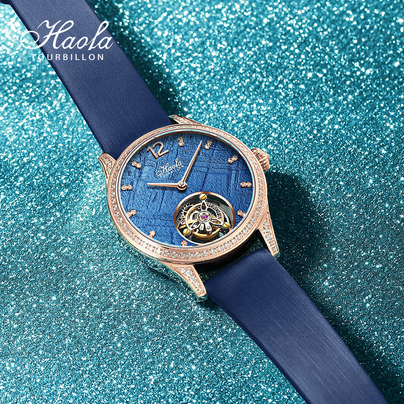 Haofa Women Lady Tourbillon Watches Luxury Sapphire Wrist Watch 1809