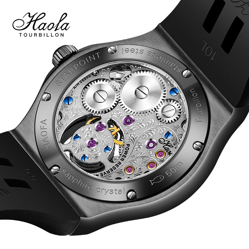 HAOFA GMT Flying Manual Tourbillon Sapphire Mirror Watches 1919
