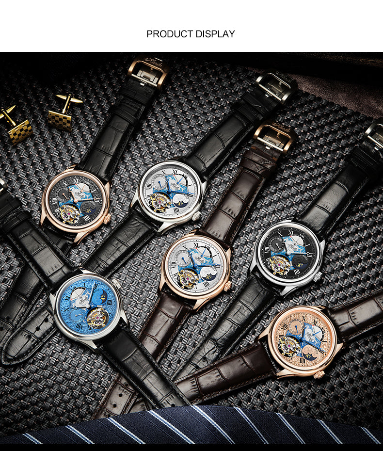 Haofa Date Display Tourbillon Watch Day And Night 8003