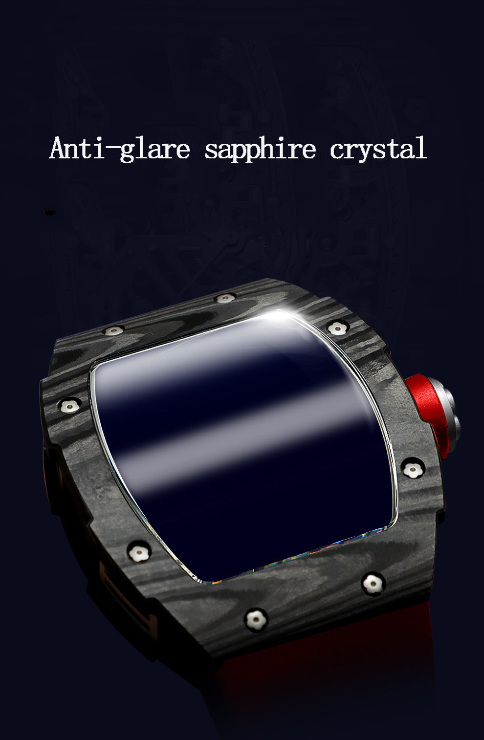HAOFA Automatic Tourbillon Double Barrels Movement 72 Hours Power NTPT(carbon fiber)bezel Titanium Magnesium Case 1922