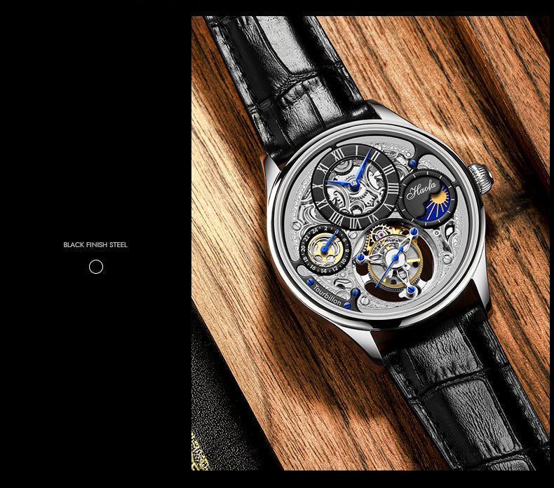 Haofa GMT Day And Night Tourbillon Movement Watch 1035 Top Finish Case