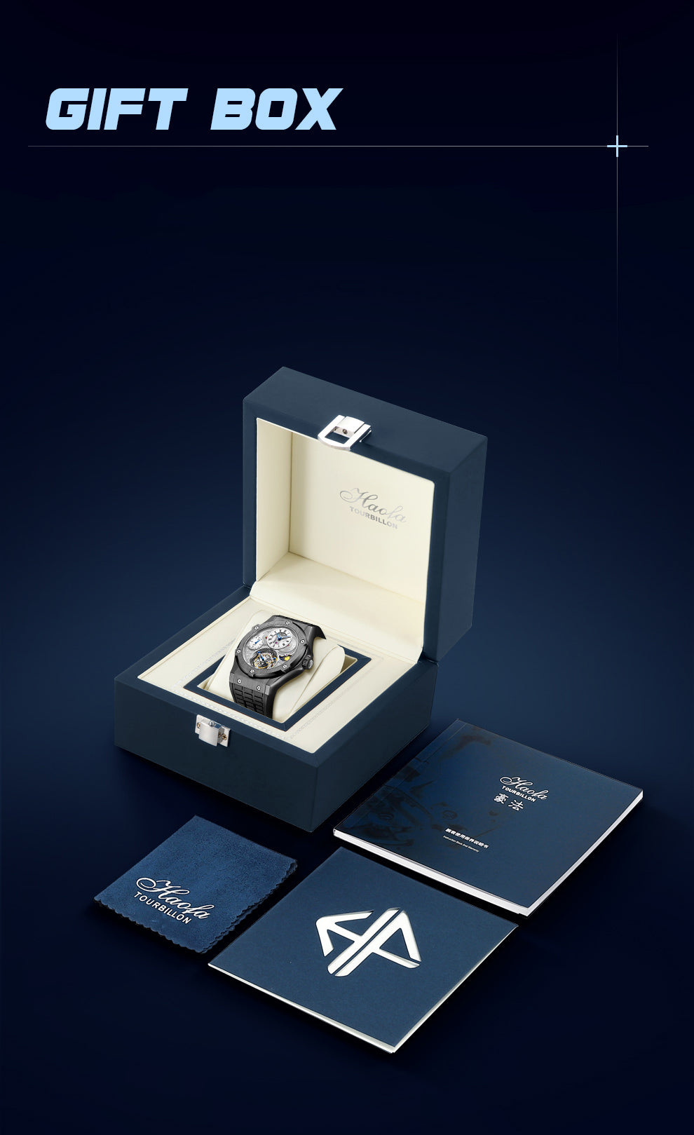 HAOFA GMT Flying Manual Tourbillon Sapphire Mirror Watches 1919