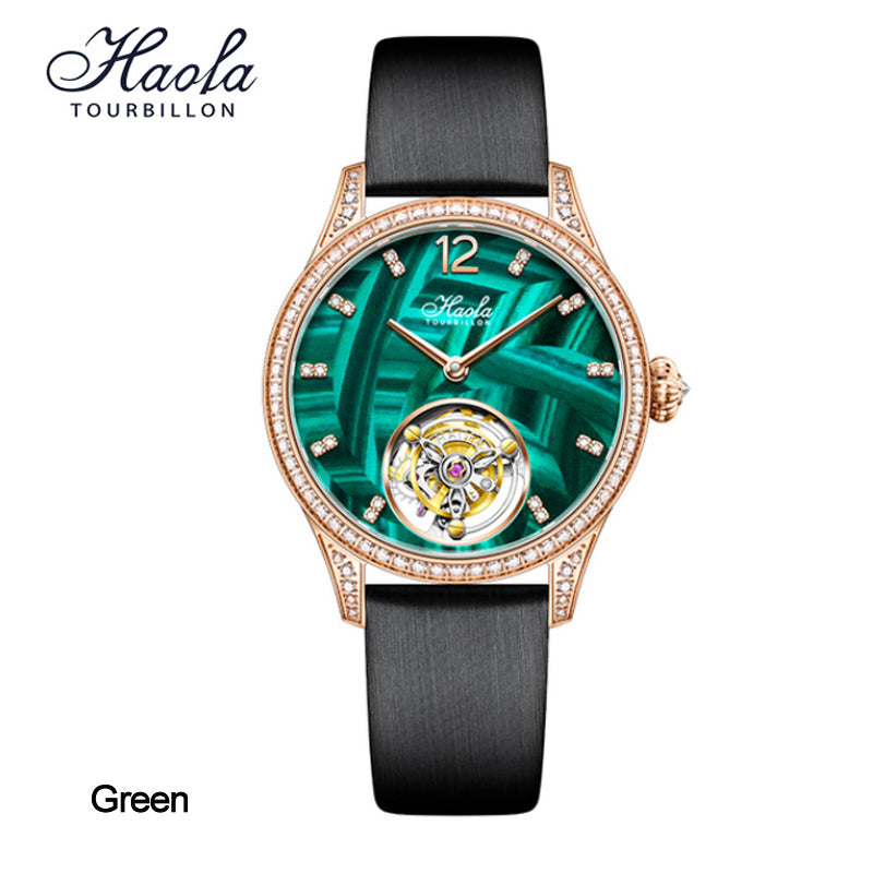 Haofa Women Lady Tourbillon Watches Luxury Sapphire Wrist Watch 1809