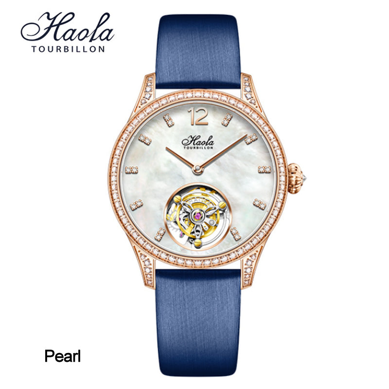 Haofa Women Lady Tourbillon Watches Luxury Sapphire Wrist Watch 1809