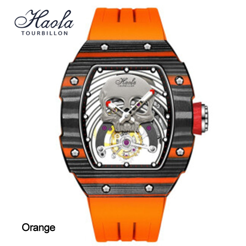 Haofa Skeleton Tourbillon Watches Carbon Fiber Bezel 1903-G