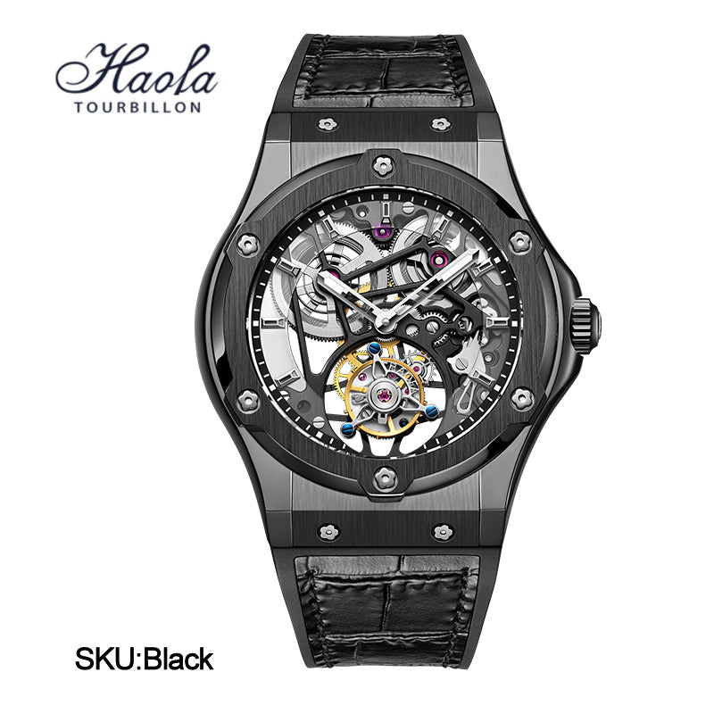HAOFA Double Barrel Tourbillon 1917 Watch 72 Hours Power Convex Sapphire Mirror