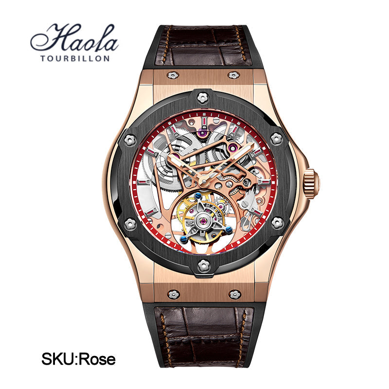 HAOFA Double Barrel Tourbillon 1917 Watch 72 Hours Power Convex Sapphire Mirror