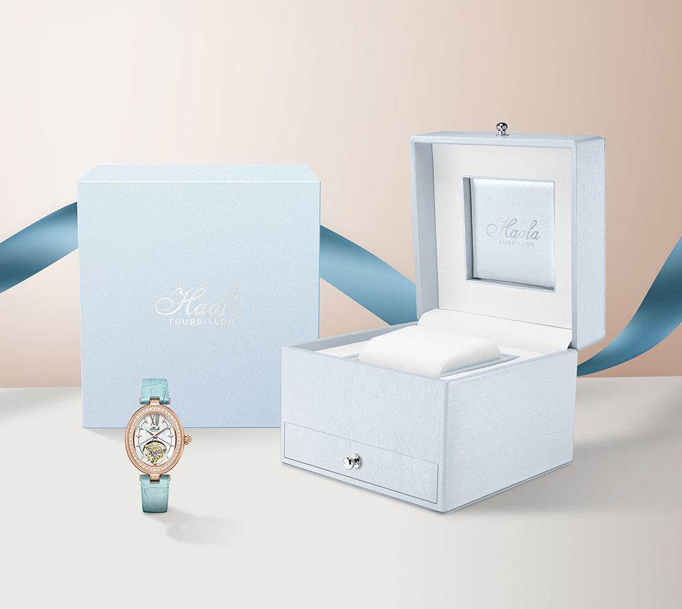Haofa 2118 women lady Tourbillon watches Pearl dial mechanical watches Luxury Sapphire oval tourbillon movement