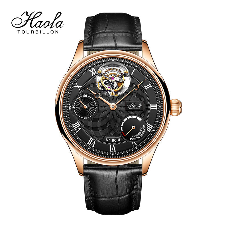HAOFA 12'Clock Power Reserve Display Automatic Tourbillon Watch
