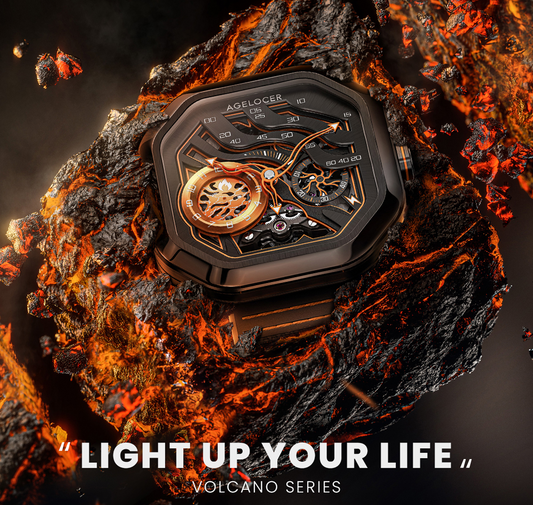 AGELOCER New Design Volcano Automatic Watch Sapphire Glass Power Reserve 80H Mechanical Watches Men's Stainless Steel Waterproof